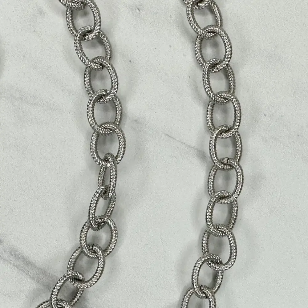 Chico's Textured Oval Link Chain Belt Spring Ring Clasp One Size (OS) ✨